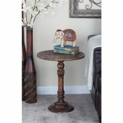 Hot Sale ⭐ Grayson Lane Traditional Brown Mango Wood Round End Table 🔔 -GRAYSON LANE Sales 2022 330857198 AlternateImage2 l