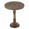 Hot Sale ⭐ Grayson Lane Traditional Brown Mango Wood Round End Table 🔔