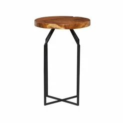 New 🧨 Grayson Lane Brown Teak Wood Round End Table 👍 -GRAYSON LANE Sales 2022 330857199 AlternateImage5 l