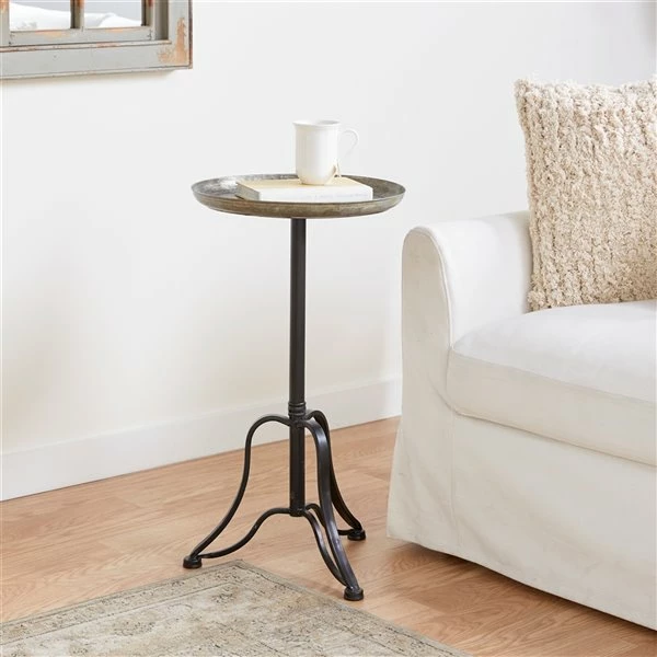 Outlet ✨ Grayson Lane Farmhouse Silver Iron Round End Table 🧨 2 Outlet ✨ Grayson Lane Farmhouse Silver Iron Round End Table 🧨 - Image 2