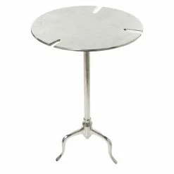Best Pirce 🧨 Grayson Lane Silver Metal Round Accent Table ⌛ -GRAYSON LANE Sales 2022 330857203 AlternateImage7 l