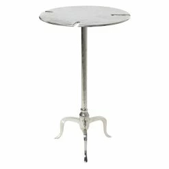 Best Pirce 🧨 Grayson Lane Silver Metal Round Accent Table ⌛