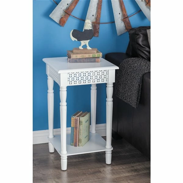 Deals 😉 Grayson Lane Farmhouse White Wood Square Accent Table 🔔 2 Deals 😉 Grayson Lane Farmhouse White Wood Square Accent Table 🔔 - Image 2