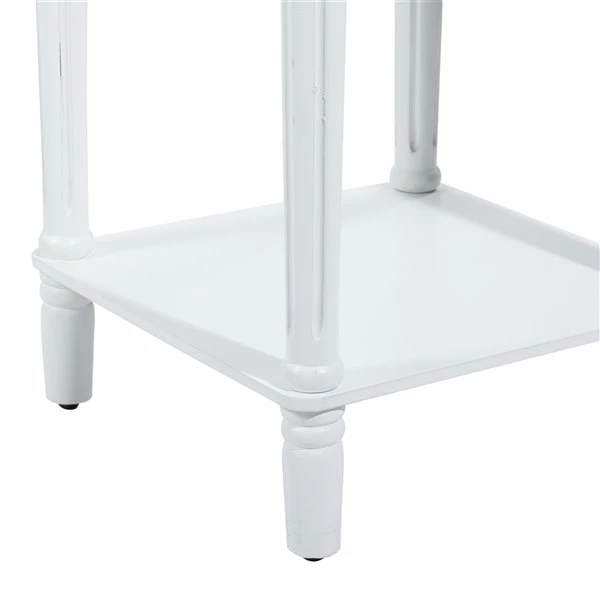 Deals 😉 Grayson Lane Farmhouse White Wood Square Accent Table 🔔 4 Deals 😉 Grayson Lane Farmhouse White Wood Square Accent Table 🔔 - Image 4