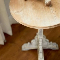 Top 10 🛒 Grayson Lane Farmhouse Off-White Wood Round Accent Table ❤️ -GRAYSON LANE Sales 2022 330857209 AlternateImage4 l