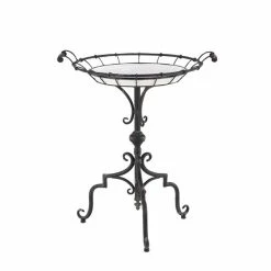 Budget ⌛ Grayson Lane Farmhouse Black Iron Round End Table 😍