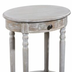 Brand new 😀 Grayson Lane Farmhouse Light Brown/Beige Wood Round End Table 🌟 -GRAYSON LANE Sales 2022 330857213 AlternateImage3 l