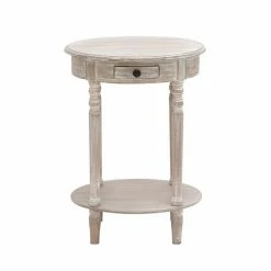 Brand new π Grayson Lane Farmhouse Light Brown/Beige Wood Round End Table π