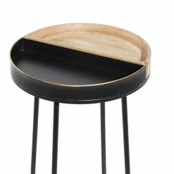 Deals 🔔 Grayson Lane Contemporary Black Metal and Wood Round End Table 🎉 -GRAYSON LANE Sales 2022 330857219 AlternateImage3 l