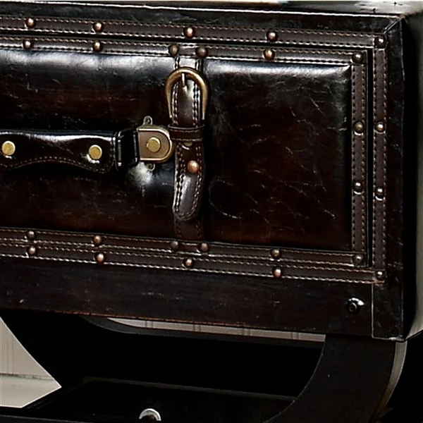 Coupon 👏 Grayson Lane Traditional Brown Wood and Faux Leather Square End Table 🔥 3 Coupon 👏 Grayson Lane Traditional Brown Wood and Faux Leather Square End Table 🔥 - Image 3