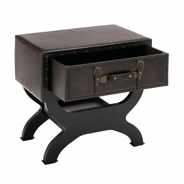 Coupon 👏 Grayson Lane Traditional Brown Wood and Faux Leather Square End Table 🔥 4 Coupon 👏 Grayson Lane Traditional Brown Wood and Faux Leather Square End Table 🔥 - Image 4