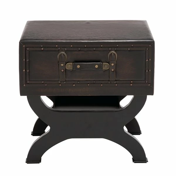 Coupon 👏 Grayson Lane Traditional Brown Wood and Faux Leather Square End Table 🔥 1 Coupon 👏 Grayson Lane Traditional Brown Wood and Faux Leather Square End Table 🔥