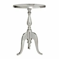 Discount 😉 Grayson Lane Traditional Silver Aluminum Round End Table ❤️