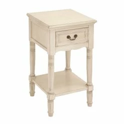 Coupon 🤩 Grayson Lane Traditional Cream Wood Rectangular End Table 😍