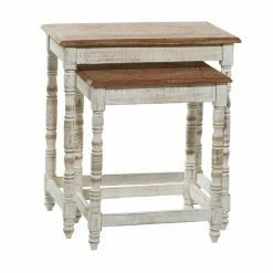 Best deal β Grayson Lane White Mango Wood Rectangular End Table - Set of 2 π