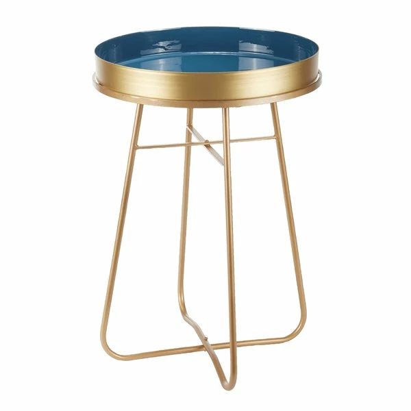 Coupon 🤩 Grayson Lane Blue and Gold Metal Round End Table 🥰 1 Coupon 🤩 Grayson Lane Blue and Gold Metal Round End Table 🥰