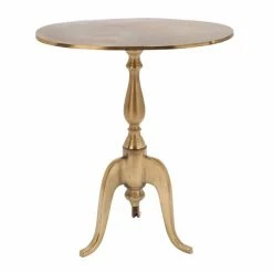 Discount 🤩 Grayson Lane Traditional Gold Metal Round End Table 👏