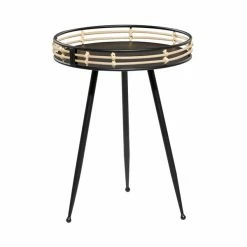 Best Sale ✨ Grayson Lane Modern Black Metal Round End Table 💯