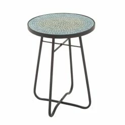 Deals ❤️ Grayson Lane Eclectic Black Metal Round End Table ✔️
