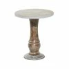 New 😀 Grayson Lane Grey Mango Wood Round End Table 🔥
