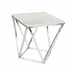 Hot Sale ❤️ Grayson Lane Silver Granite/Marble Square End Table 🥰