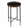 Discount 🌟 Grayson Lane Traditional Black Iron Round End Table 👍