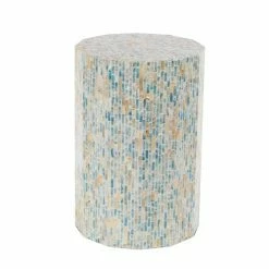 Best Sale 🧨 Grayson Lane Light Blue Resin Round End Table 🎁 -GRAYSON LANE Sales 2022 330857253 AlternateImage5 l
