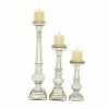Cheapest 😉 Grayson Lane Set of 3 Traditional Silver Glass Pillar Candle Holder 😀