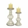 Best deal 😍 Grayson Lane Set of 2 Traditional Silver Glass Pillar Candle Holder ✨