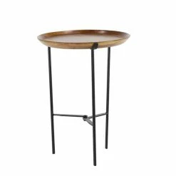 Best deal 🤩 Grayson Lane Industrial Brown Mango Wood Round End Table 😀 -GRAYSON LANE Sales 2022 330857266 AlternateImage6 l