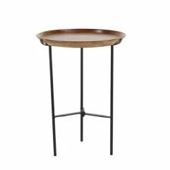 Best deal π€© Grayson Lane Industrial Brown Mango Wood Round End Table π