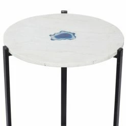 New 🤩 Grayson Lane Modern White Granite/Marble Round End Table 🎁 -GRAYSON LANE Sales 2022 330857272 AlternateImage3 l