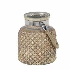 Flash Sale 🤩 Grayson Lane Vintage Gold Glass Pillar Candle Holder ❤️