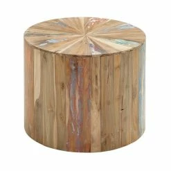 Deals 🛒 Grayson Lane Rustic Brown Reclaimed Wood Round End Table ⭐