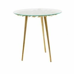 Deals 😍 Grayson Lane Gold Aluminum with Glass Round End Table 🌟 -GRAYSON LANE Sales 2022 330857286 AlternateImage6 l