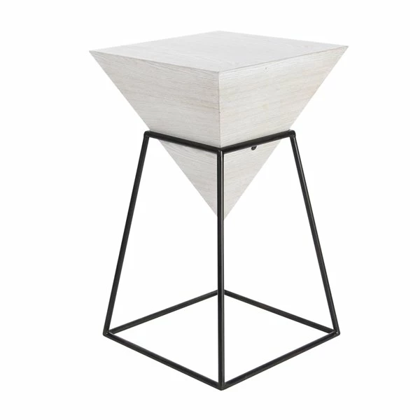 Promo 🥰 Grayson Lane White and Black Metal/Wood Square End Table ✔️ 1 Promo 🥰 Grayson Lane White and Black Metal/Wood Square End Table ✔️