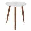 Discount ✔️ Grayson Lane Contemporary White Wood Round End Table ✨