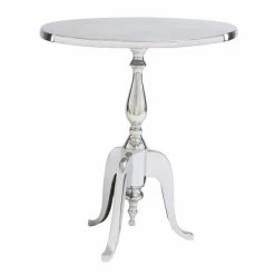 Buy β Grayson Lane Traditional Silver Metal Round Accent Table π