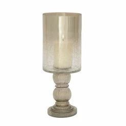 Outlet ✨ Grayson Lane Traditional Glass Hurricane Candle Holder 🔔