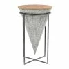 Brand new 🎁 Grayson Lane Farmhouse Grey Iron and Wood Round End Table 😀