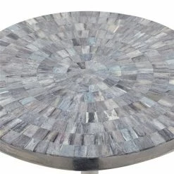 Budget ❤️ Grayson Lane Mother of Pearl Silver Metal Round End Table 🎉 -GRAYSON LANE Sales 2022 330857309 AlternateImage3 l