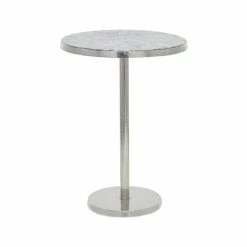 Budget ❤️ Grayson Lane Mother of Pearl Silver Metal Round End Table 🎉 -GRAYSON LANE Sales 2022 330857309 AlternateImage5 l