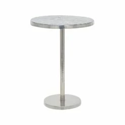 Budget ❤️ Grayson Lane Mother of Pearl Silver Metal Round End Table 🎉