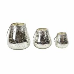 Brand new ✨ Grayson Lane Set of 3 Glam Silver Glass Pillar Candle Holder 🥰