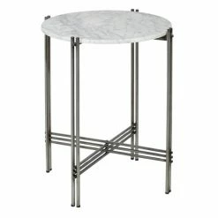 Top 10 🛒 Grayson Lane Silver and Granite/Marble Round End Table ✔️