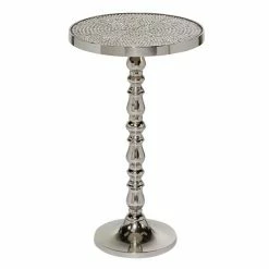 Outlet 🎁 Grayson Lane Glam Silver Metal Round End Table 🎉