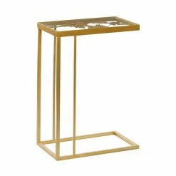 Coupon 🤩 Grayson Lane Gold Metal with Glass Rectangular End Table ✔️