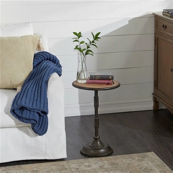 Hot Sale โ๏ธ Grayson Lane Industrial Black Wood Round End Table ๐ฏ 2 Hot Sale โ๏ธ Grayson Lane Industrial Black Wood Round End Table ๐ฏ - Image 2