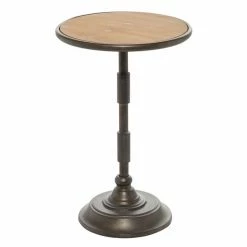 Hot Sale ✔️ Grayson Lane Industrial Black Wood Round End Table 💯