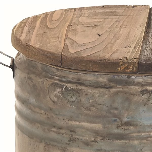 Outlet 👍 Grayson Lane Grey Tin and Wood Round End Table 🌟 3 Outlet 👍 Grayson Lane Grey Tin and Wood Round End Table 🌟 - Image 3